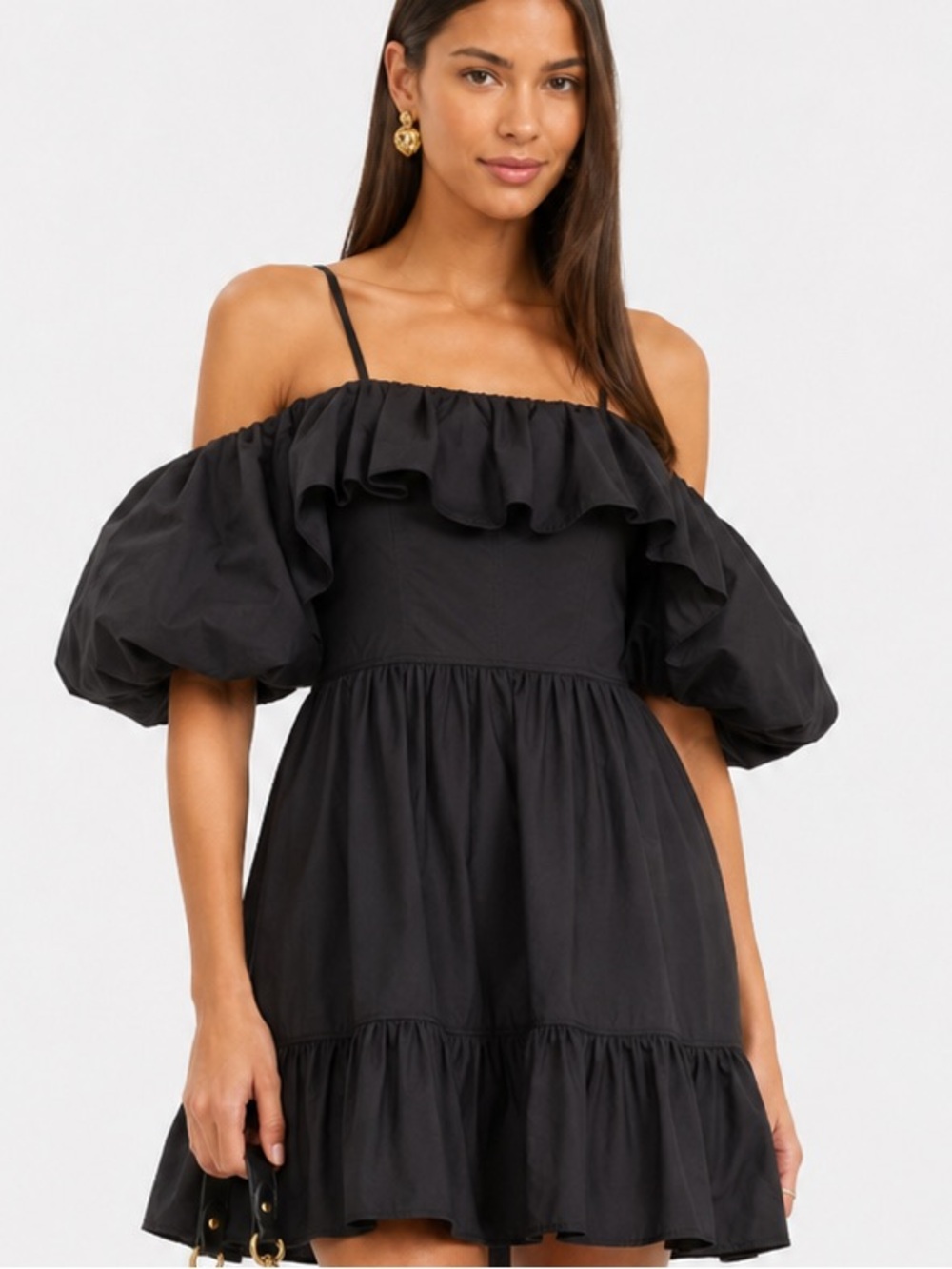 NWT ULLA JOHNSON Lila Off-the-Shoulder Cotton Poplin Mini Dress size 0